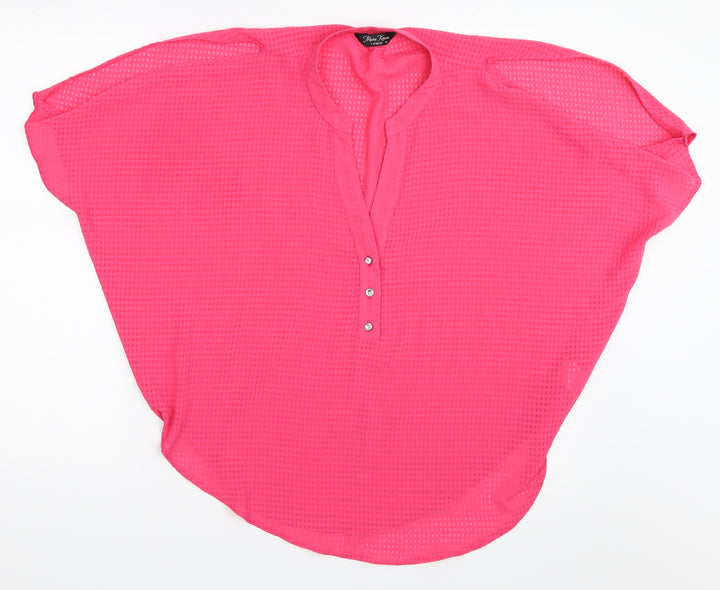 Marina Kaneva Womens Pink   Basic Blouse Size 12  - Cold shoulder