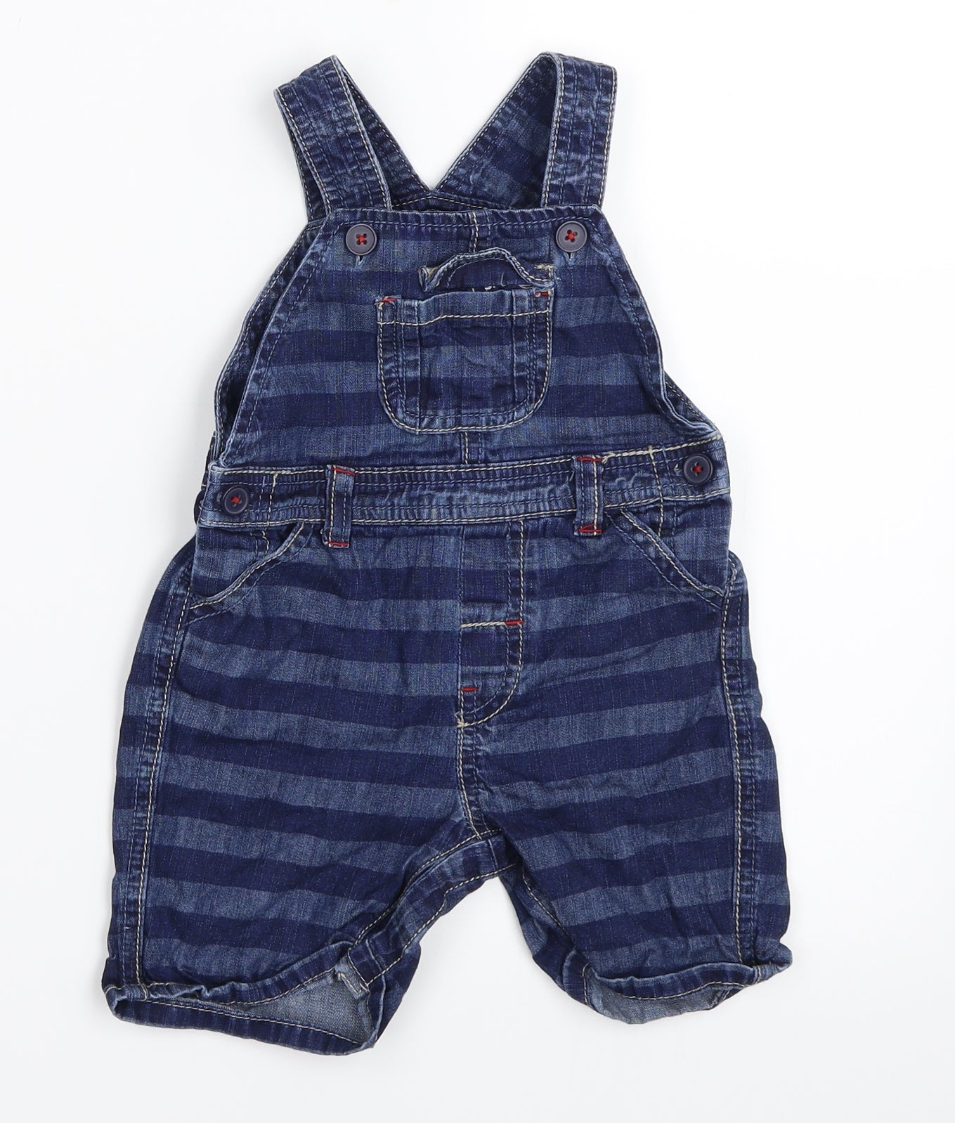 Matalan Boys Blue  Denim Dungaree One-Piece Size 6-9 Months