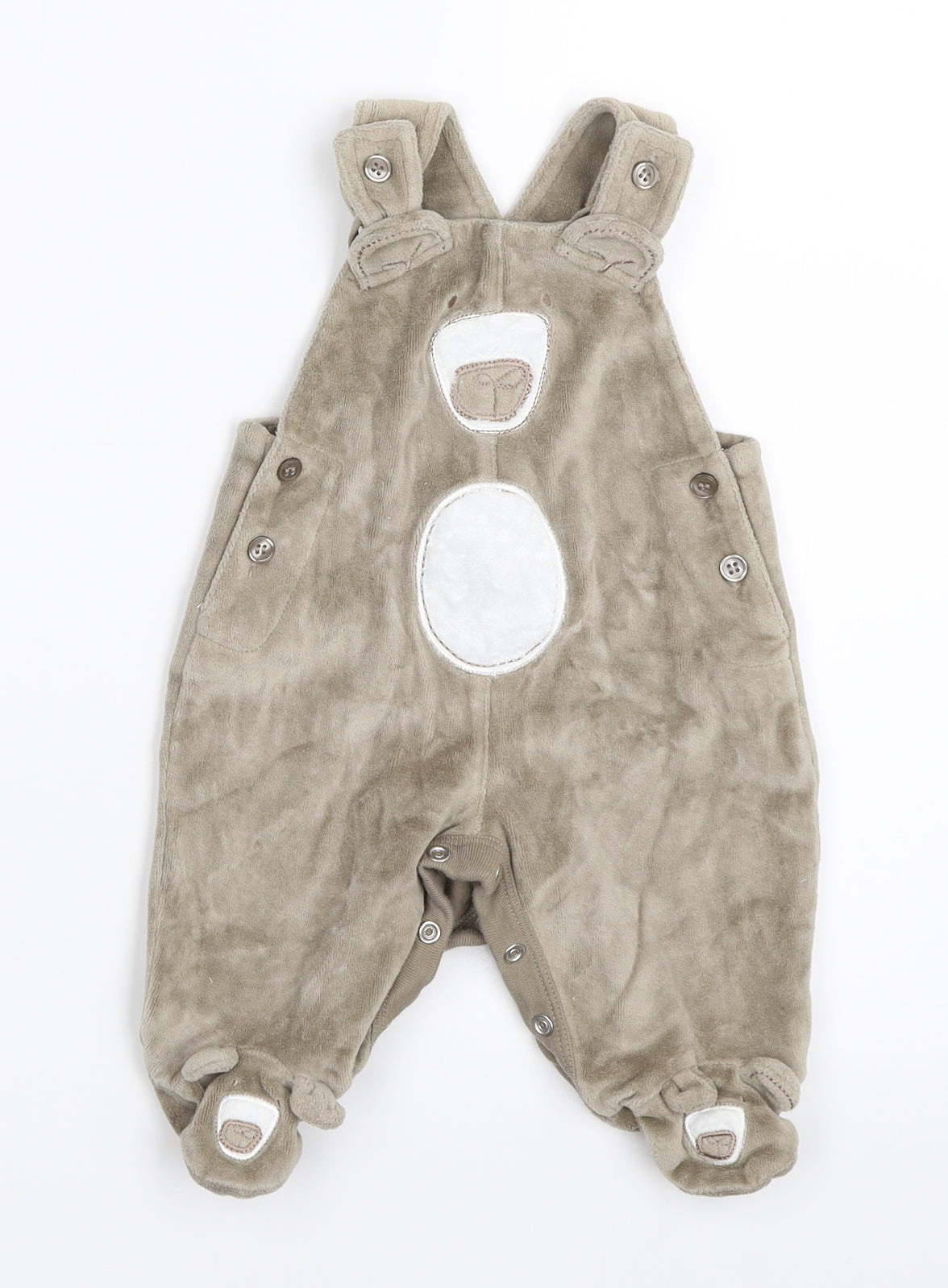 NEXT Boys Beige   Dungaree One-Piece Size Newborn