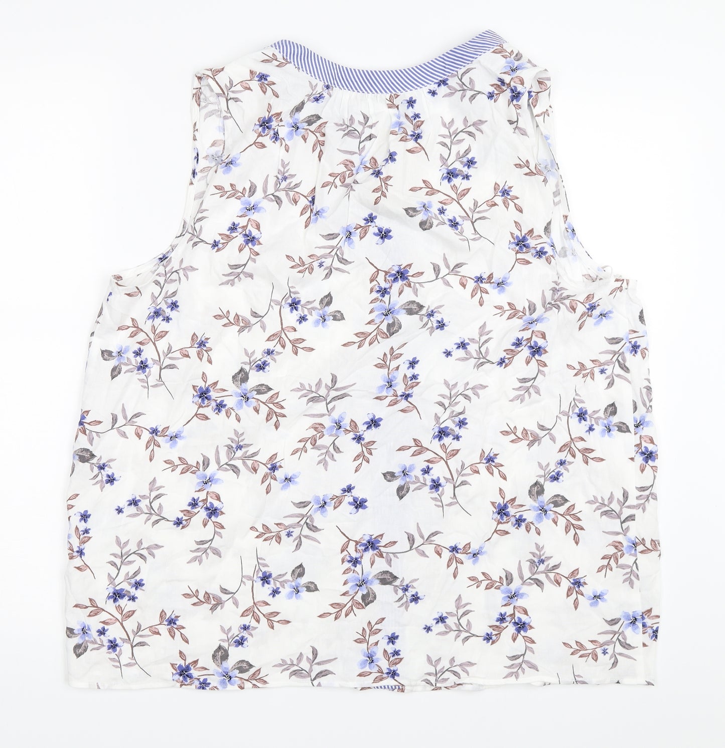 TU Womens White Floral  Basic Button-Up Size 20