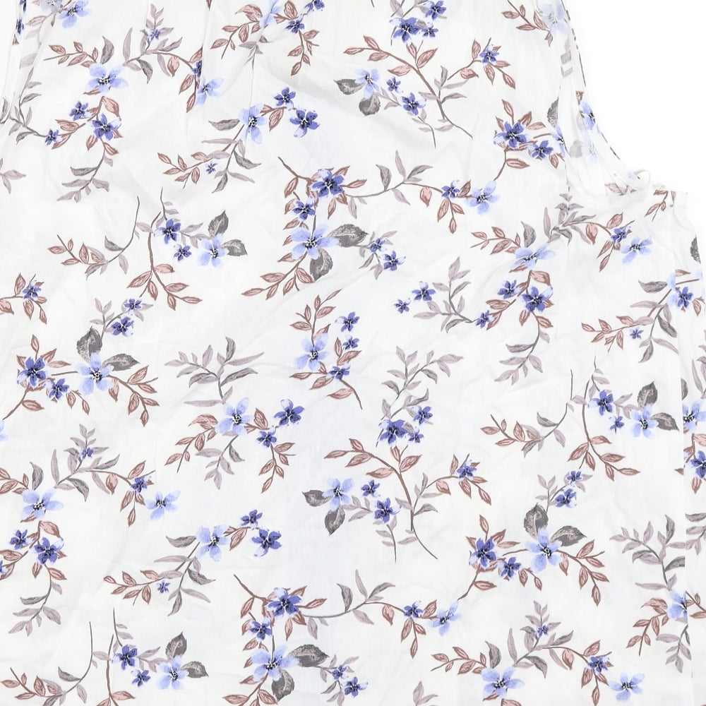 TU Womens White Floral  Basic Button-Up Size 20