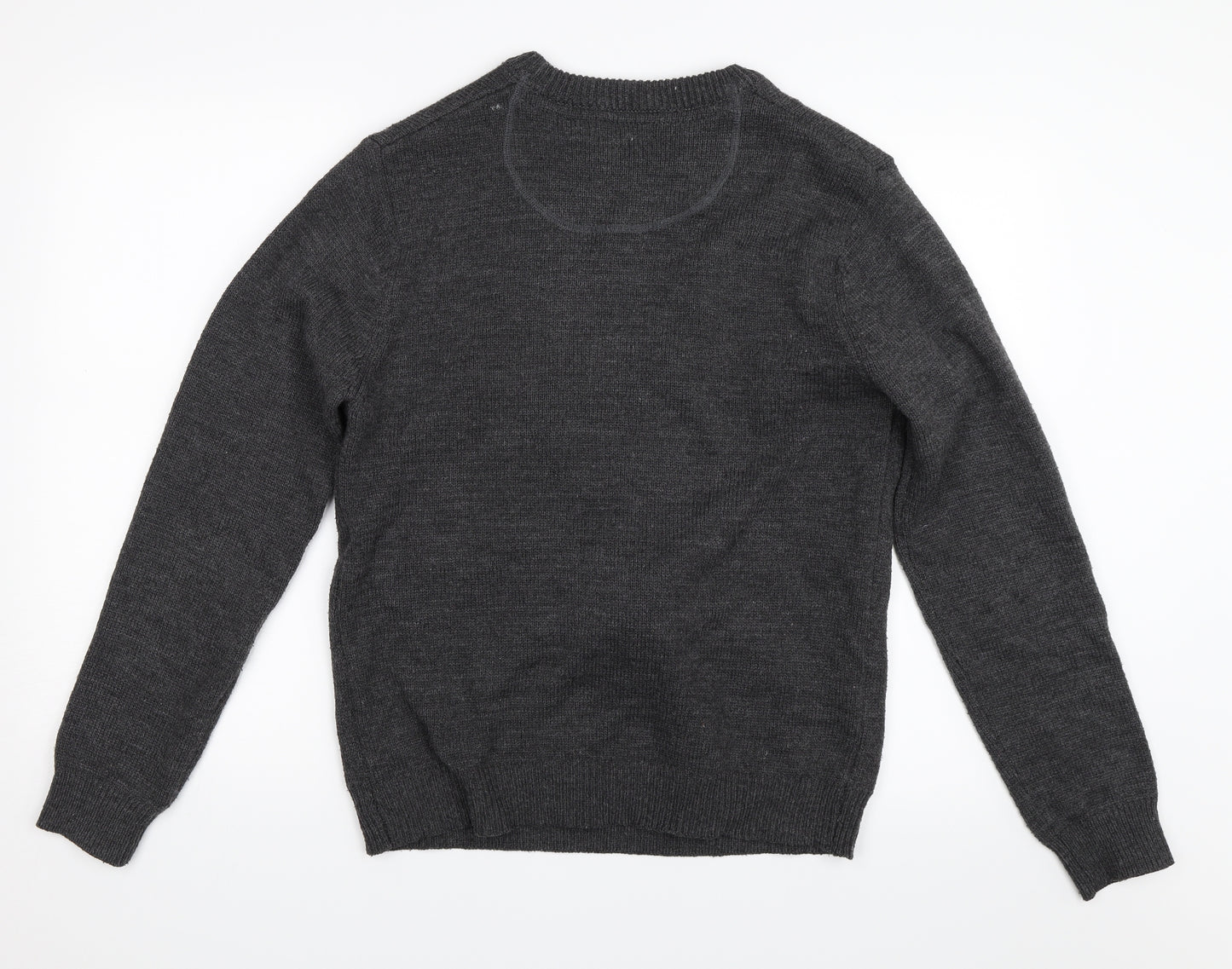 New Look Mens Grey   Pullover Jumper Size L  - christmas reindeer rudolph