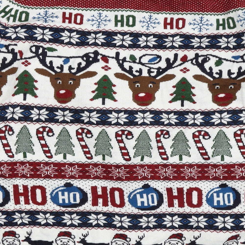 NEXT Mens Red Fair Isle  Pullover Jumper Size L  - christmas jumper