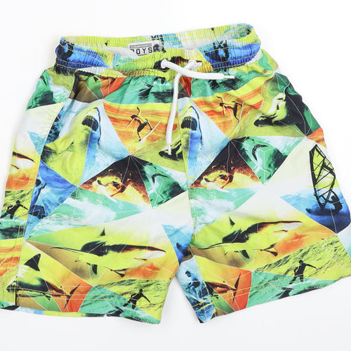 Awesome Apparel Boys Yellow   Bermuda Shorts Size 8-9 Years - swim shorts