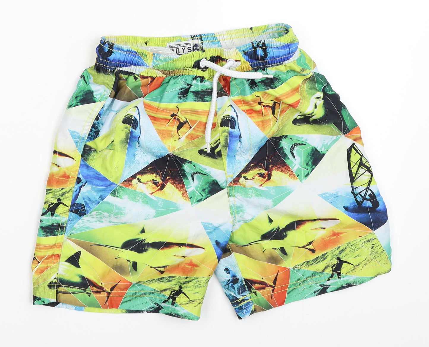 Awesome Apparel Boys Yellow   Bermuda Shorts Size 8-9 Years - swim shorts