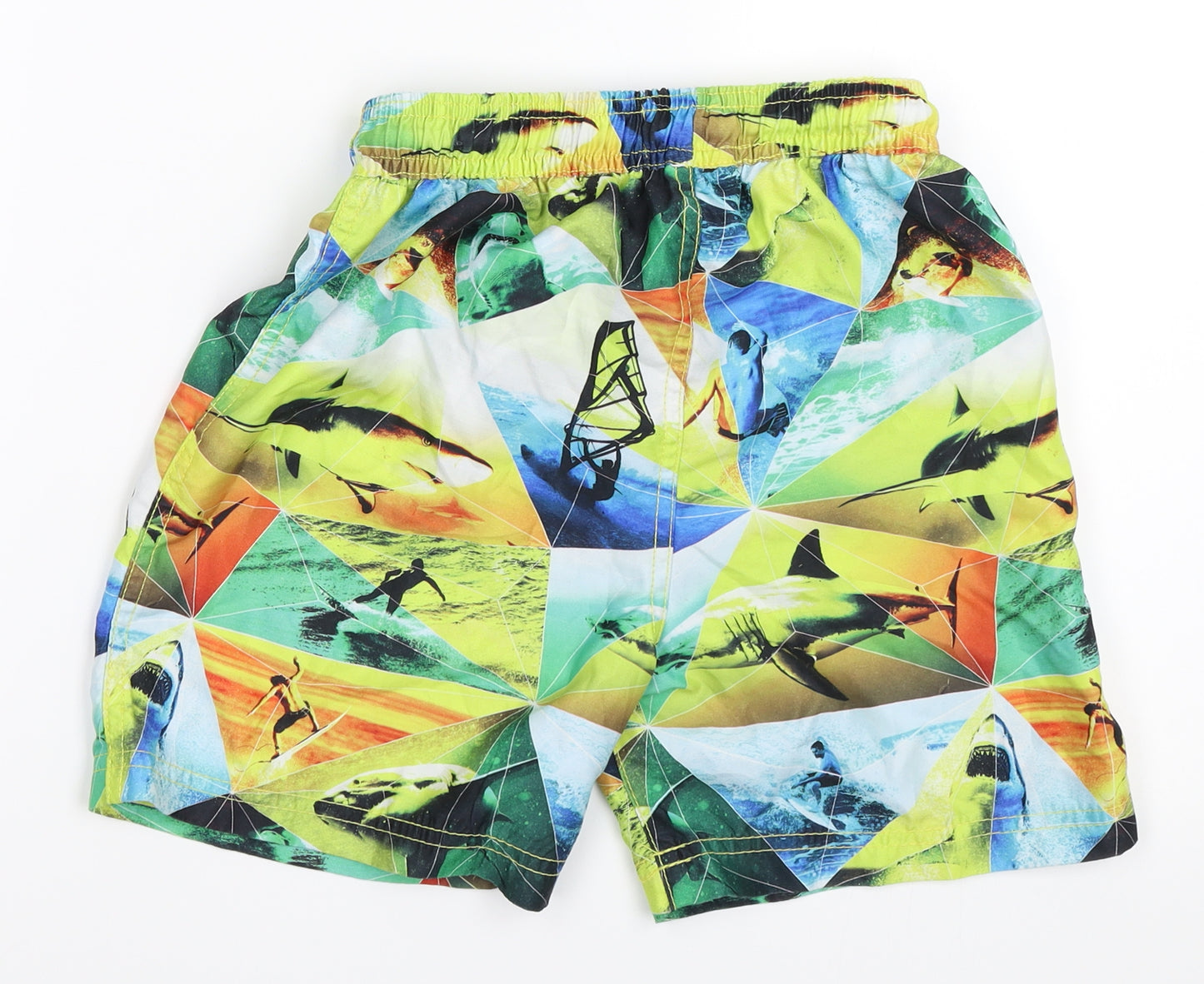 Awesome Apparel Boys Yellow   Bermuda Shorts Size 8-9 Years - swim shorts