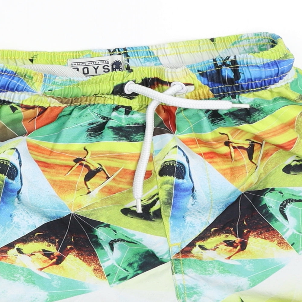 Awesome Apparel Boys Yellow   Bermuda Shorts Size 8-9 Years - swim shorts
