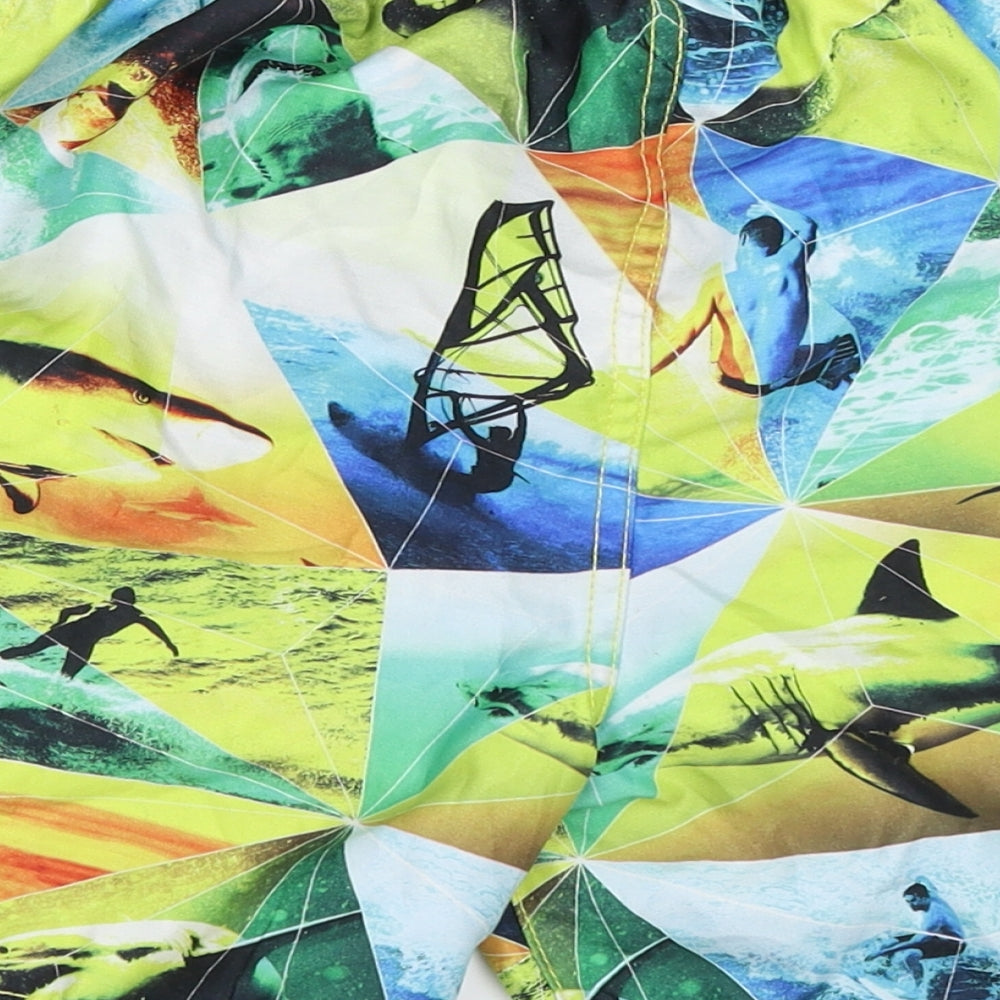 Awesome Apparel Boys Yellow   Bermuda Shorts Size 8-9 Years - swim shorts