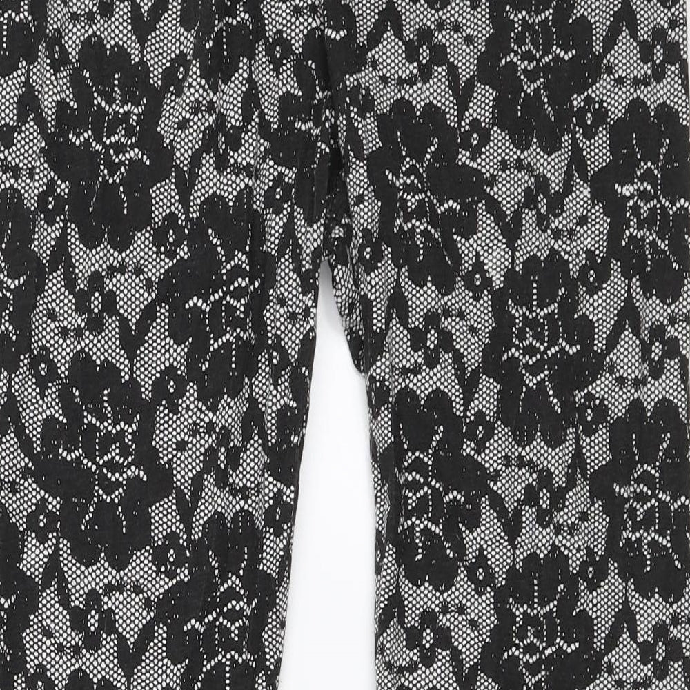 Preworn Womens Black   Cropped Leggings Size 14 L24 in