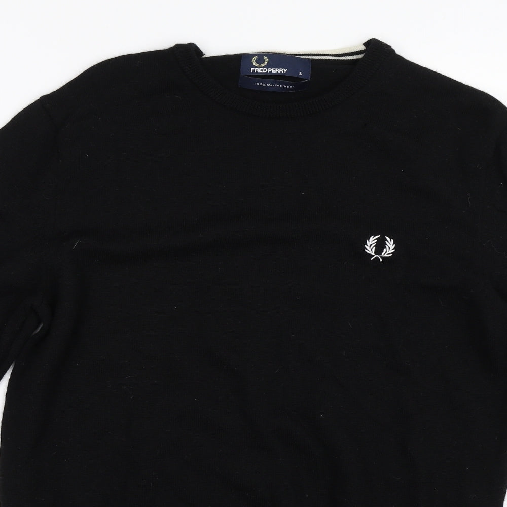 Fred Perry Mens Black   Pullover Jumper Size S