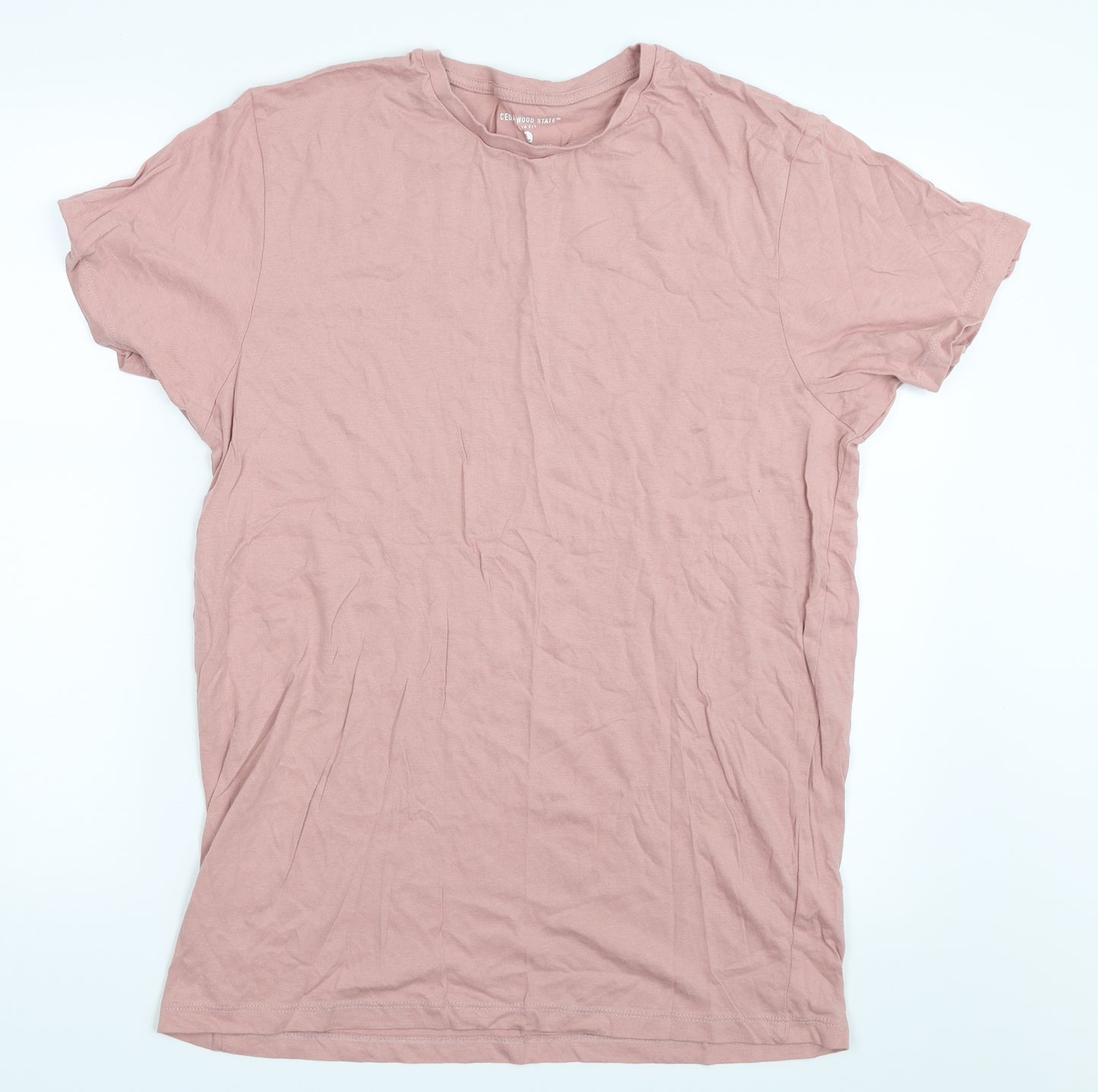 Cedar Wood State Mens Pink    T-Shirt Size L
