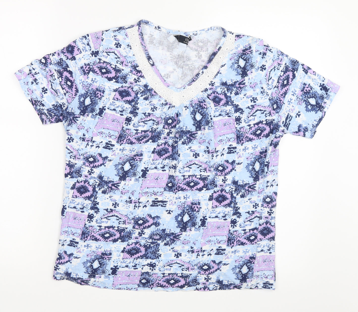 Isle Womens Blue   Basic T-Shirt Size 10