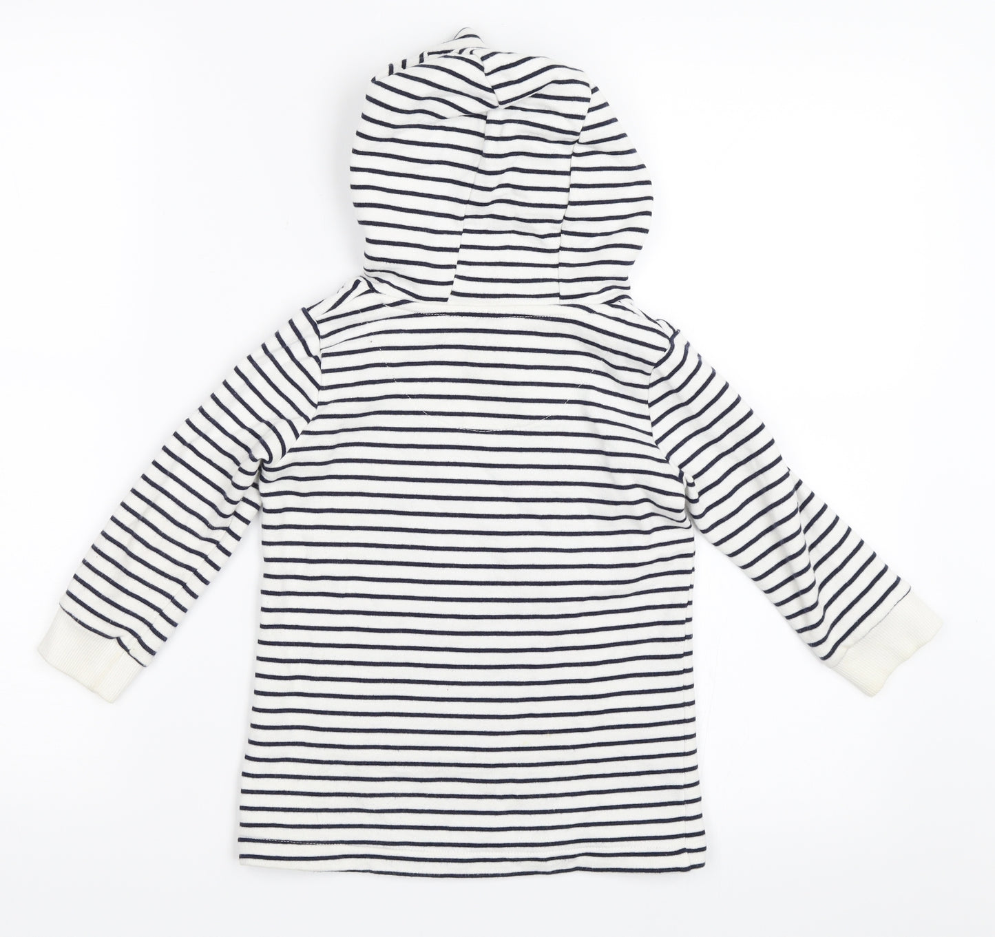 F&F Girls White Striped  Pullover Hoodie Size 2-3 Years  - unicorn