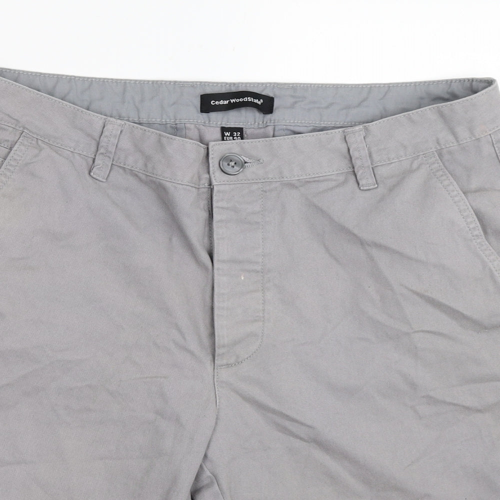 Cedar Wood State Mens Grey   Chino Shorts Size 32 in
