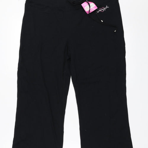 Pineapple Womens Black   Cropped Trousers Size 14 L22.5 in