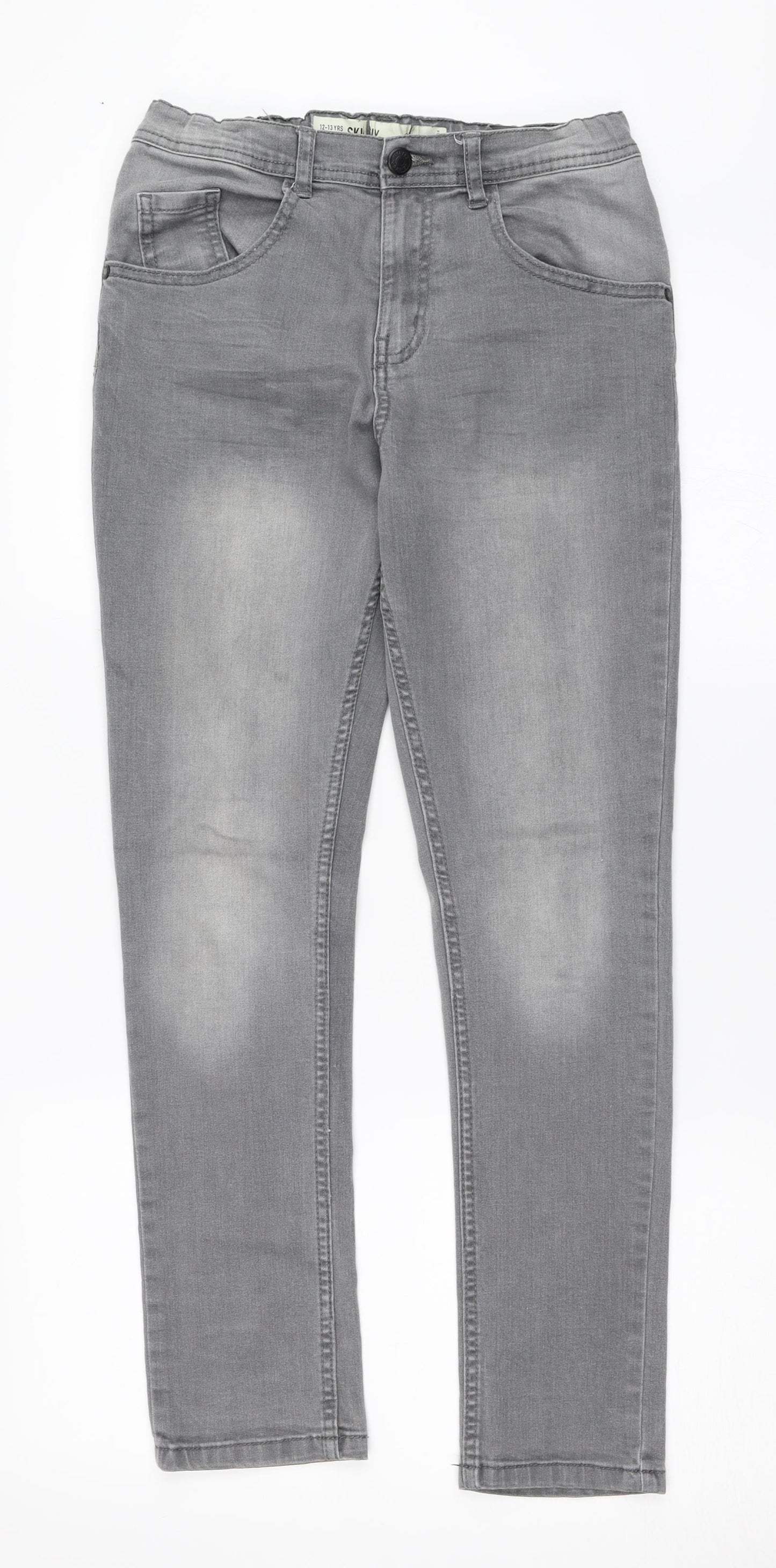 Primark Boys Grey  Denim Skinny Jeans Size 12-13 Years