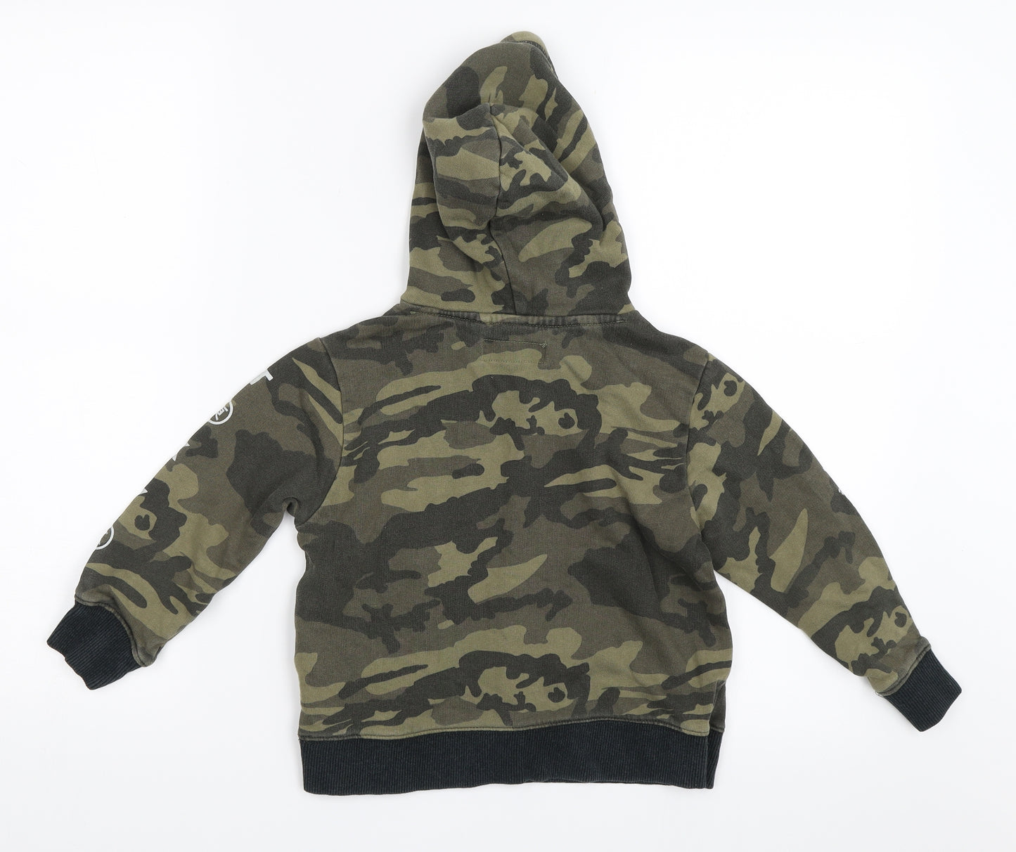 NEXT Boys Green Camouflage  Pullover Hoodie Size 5 Years