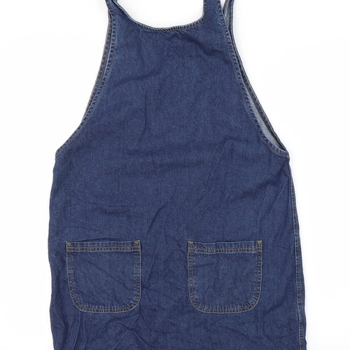 New Look Womens Blue  Denim Pinafore/Dungaree Dress  Size 8