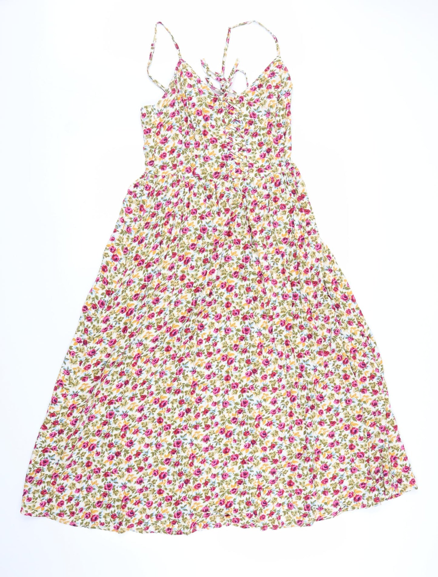 New Look Womens Pink Floral  A-Line  Size 10