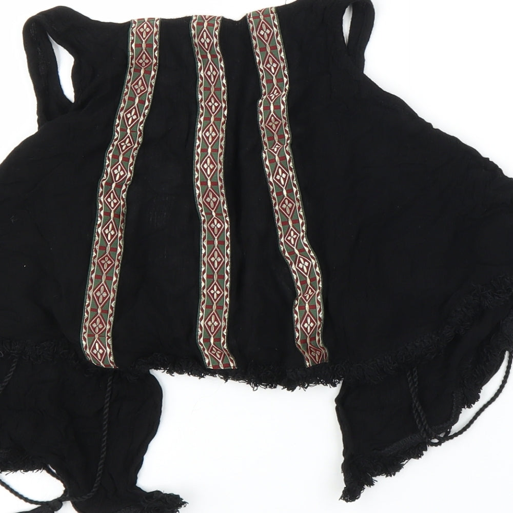 Primark Womens Black Geometric  Cardigan Jumper Size S