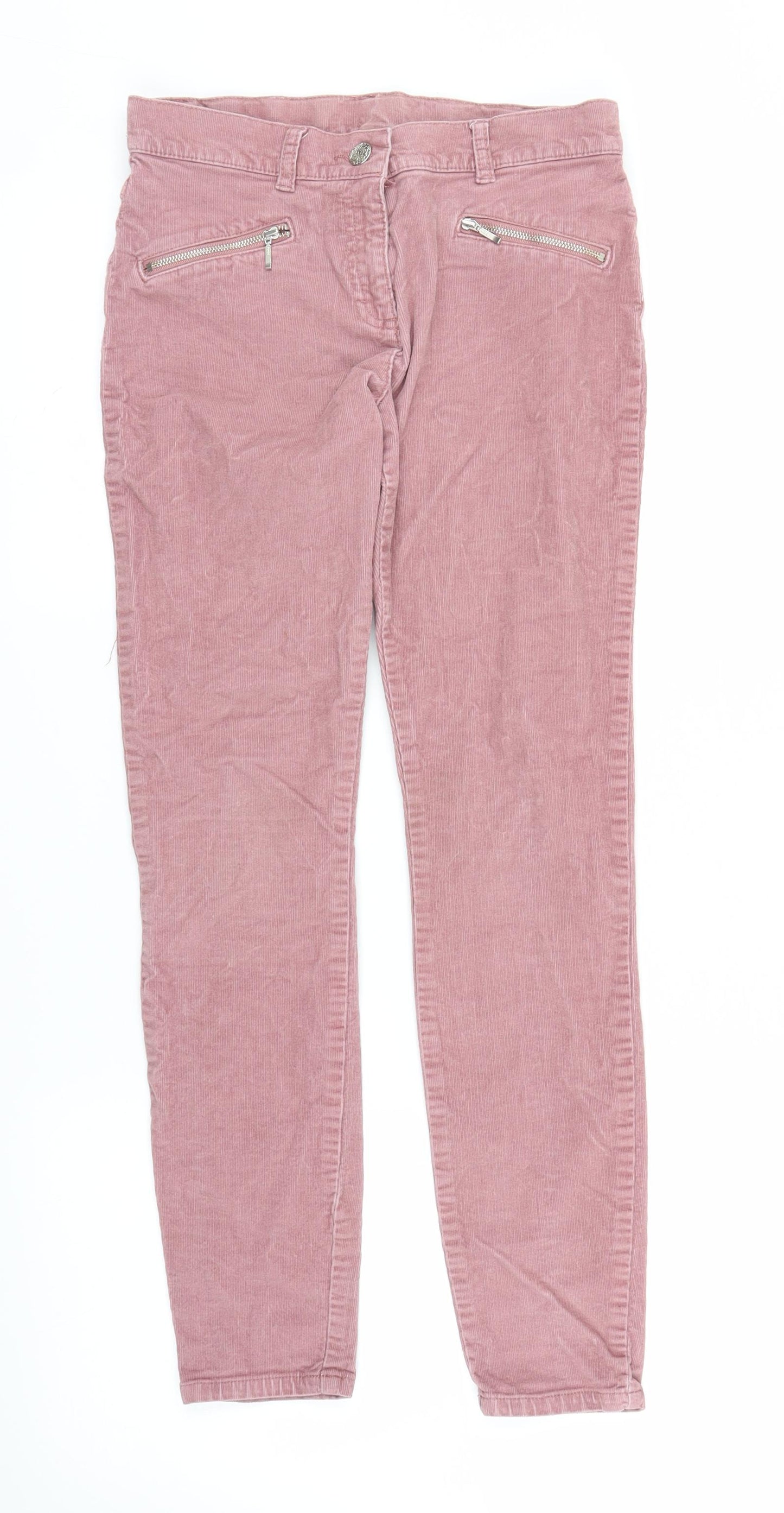 F&F Girls Pink  Corduroy Straight Jeans Size 12-13 Years
