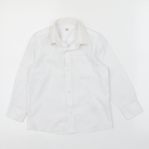 M&S Girls White   Basic Button-Up Size 4-5 Years