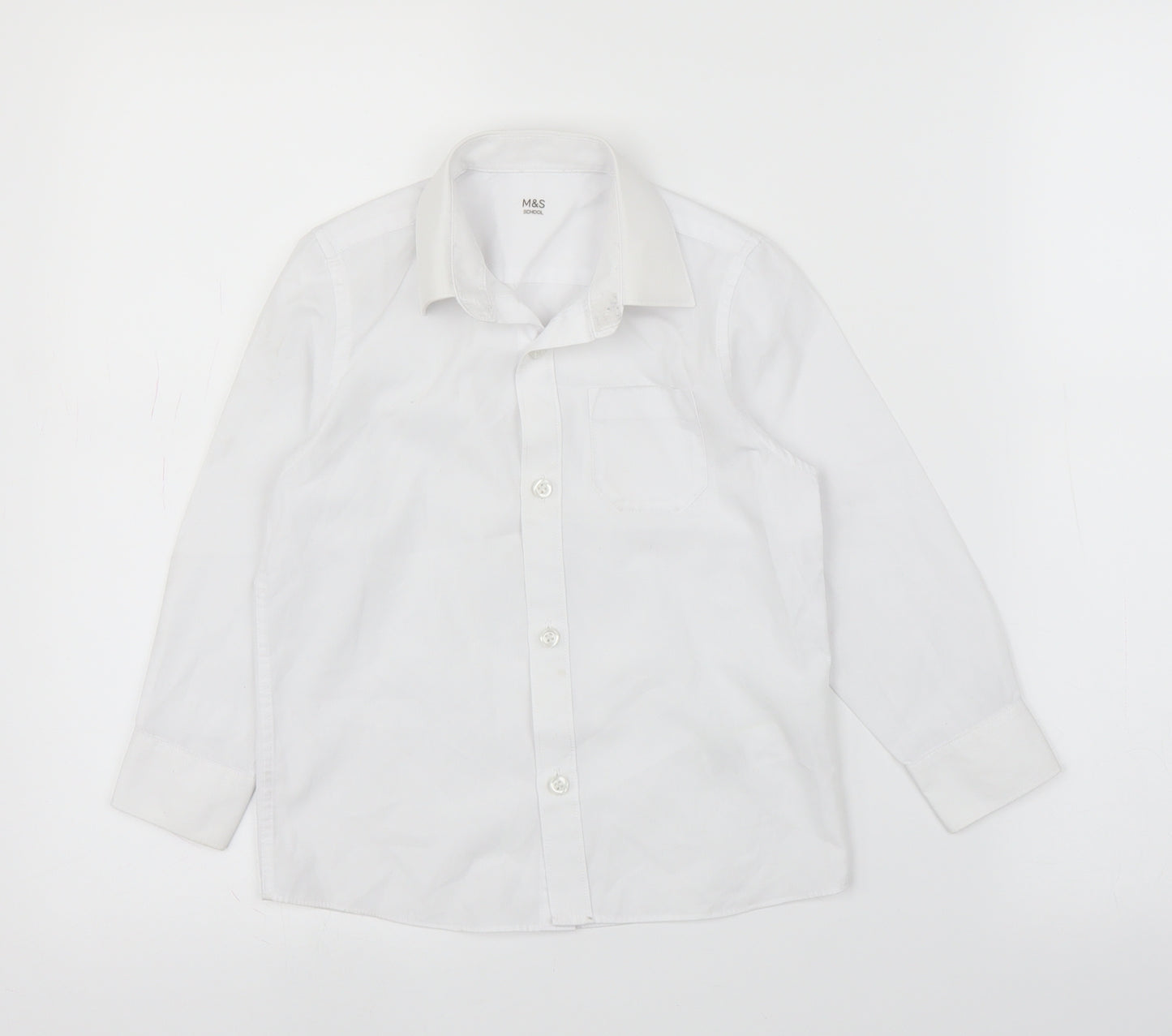 M&S Girls White   Basic Button-Up Size 4-5 Years