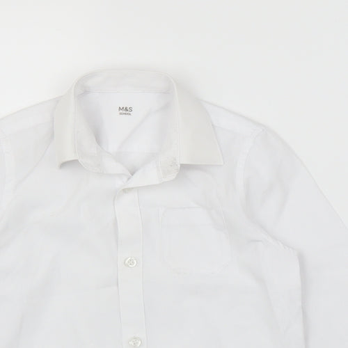 M&S Girls White   Basic Button-Up Size 4-5 Years