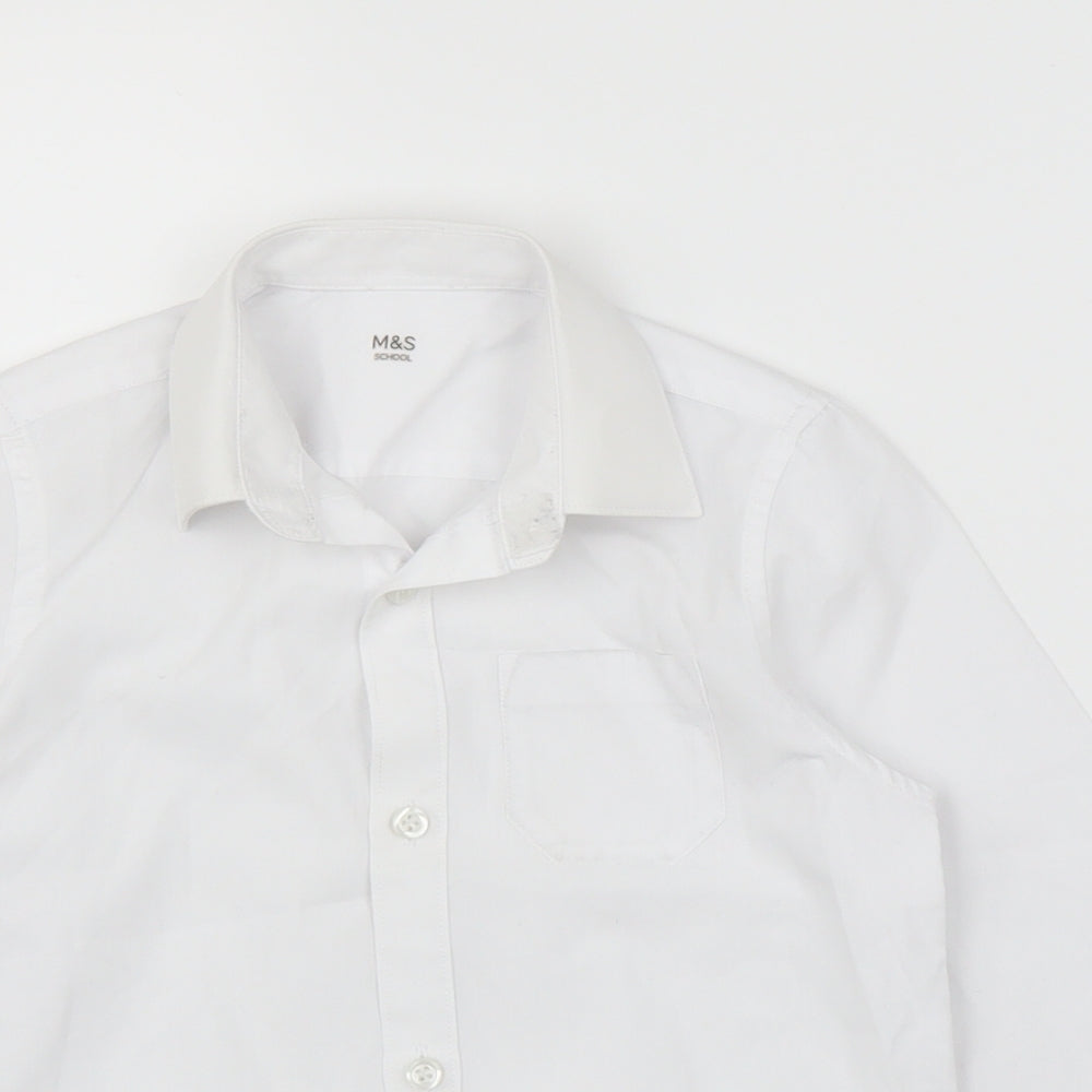 M&S Girls White   Basic Button-Up Size 4-5 Years