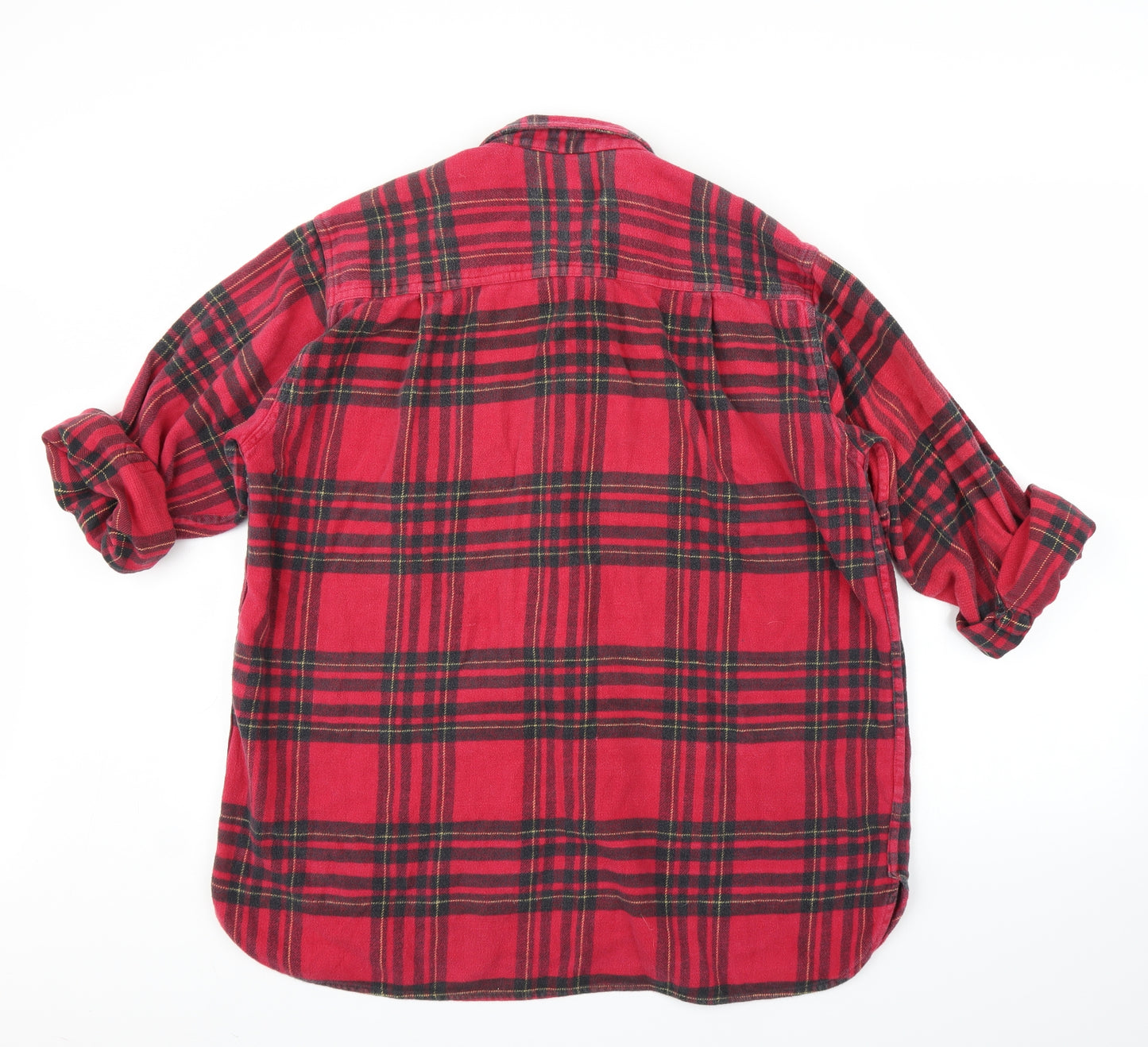 Topman Mens Red Plaid   Button-Up Size XL
