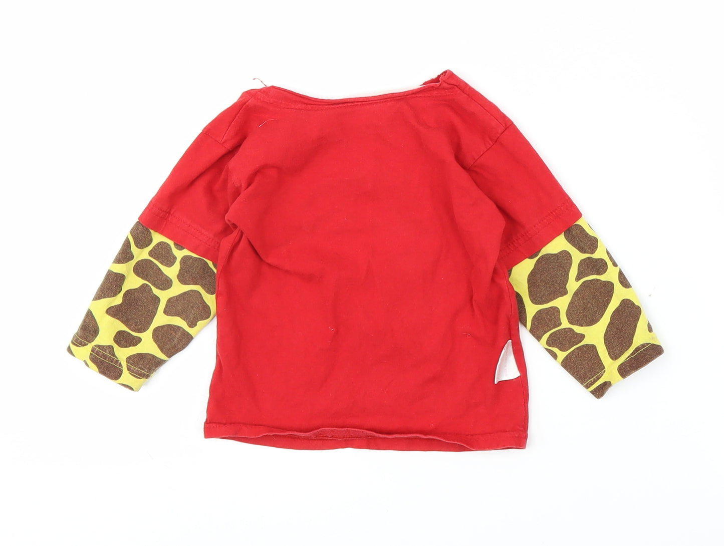 Kool Kids Boys Red Animal Print  Basic T-Shirt Size 9-12 Months  - Giraffe