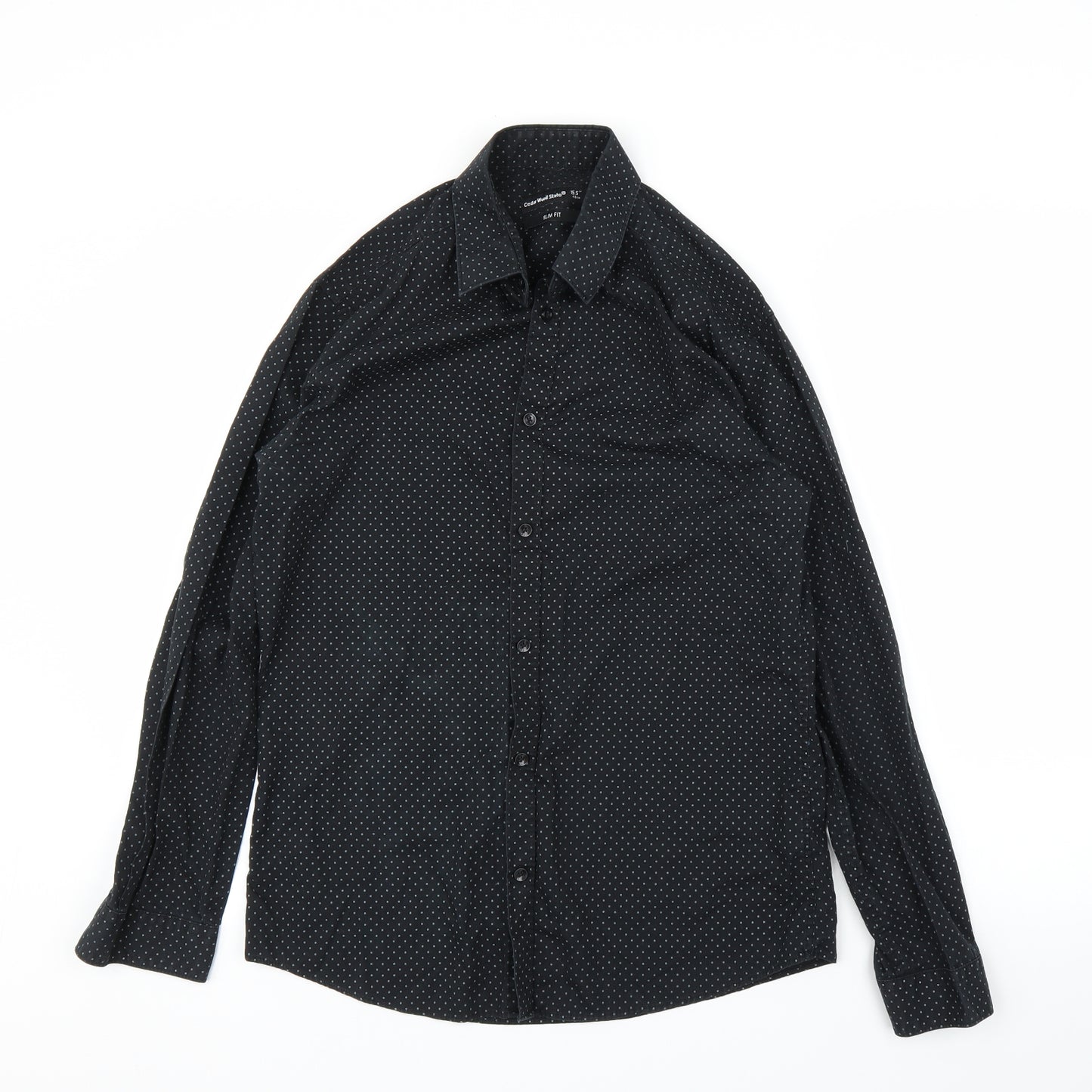 Cedar Wood State Mens Black    Button-Up Size 15