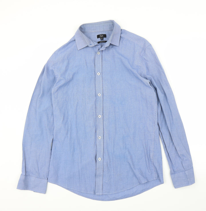F&F Mens Blue Button-Up Size 15.5