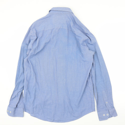 F&F Mens Blue    Button-Up Size 15.5