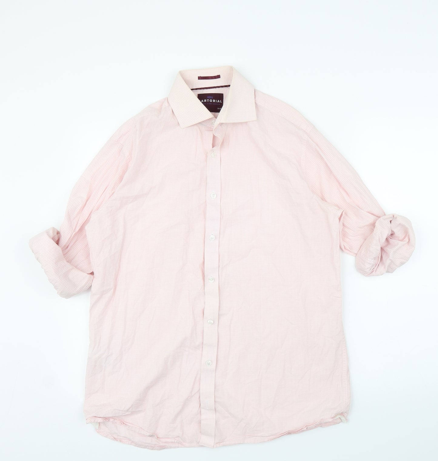M&S Mens Pink    Button-Up Size 15.5