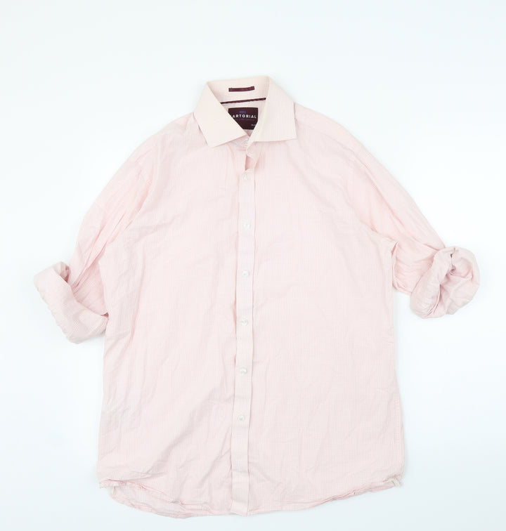 M&S Mens Pink    Button-Up Size 15.5