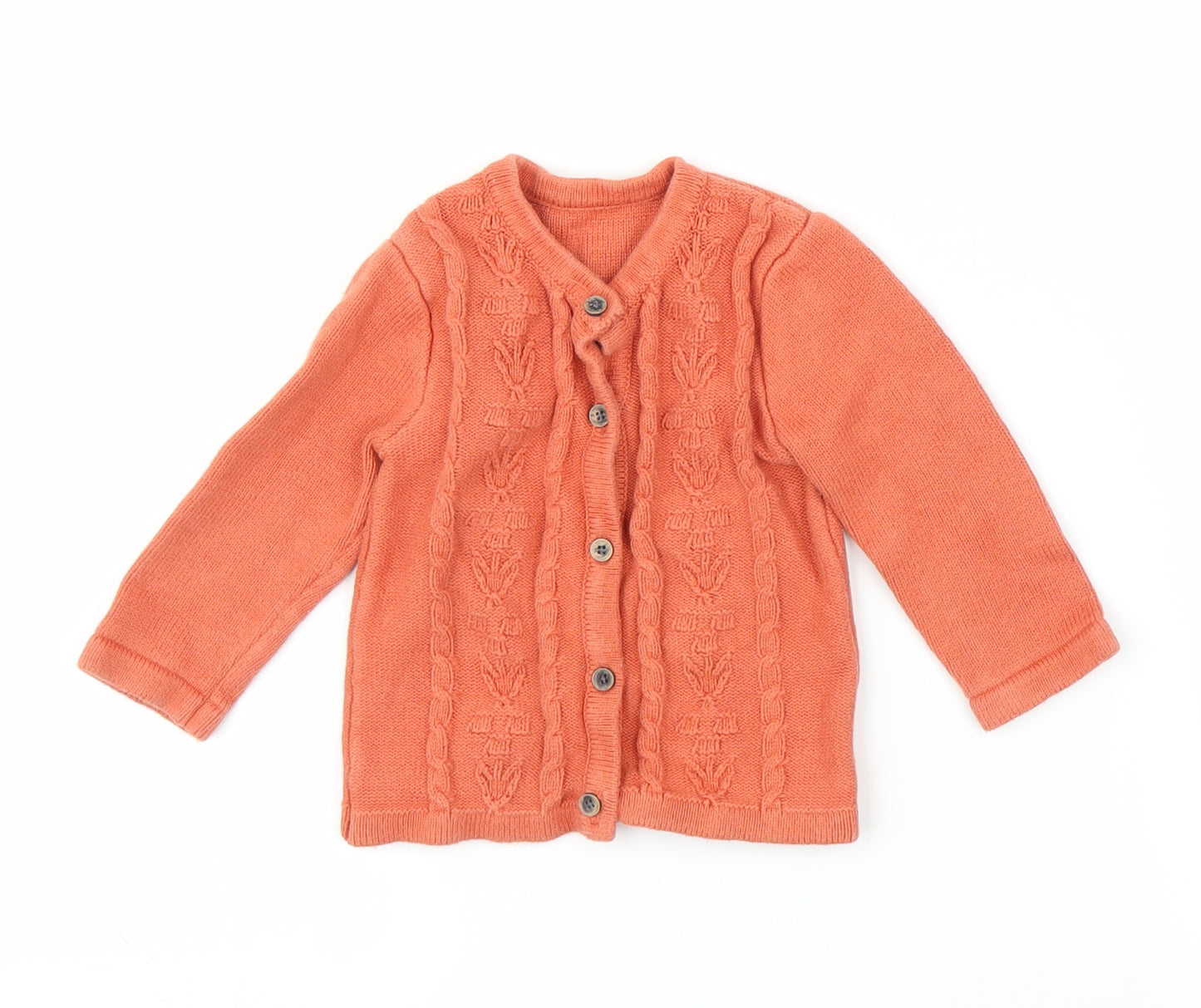 Nutmeg Girls Orange   Cardigan Jumper Size 6-9 Months