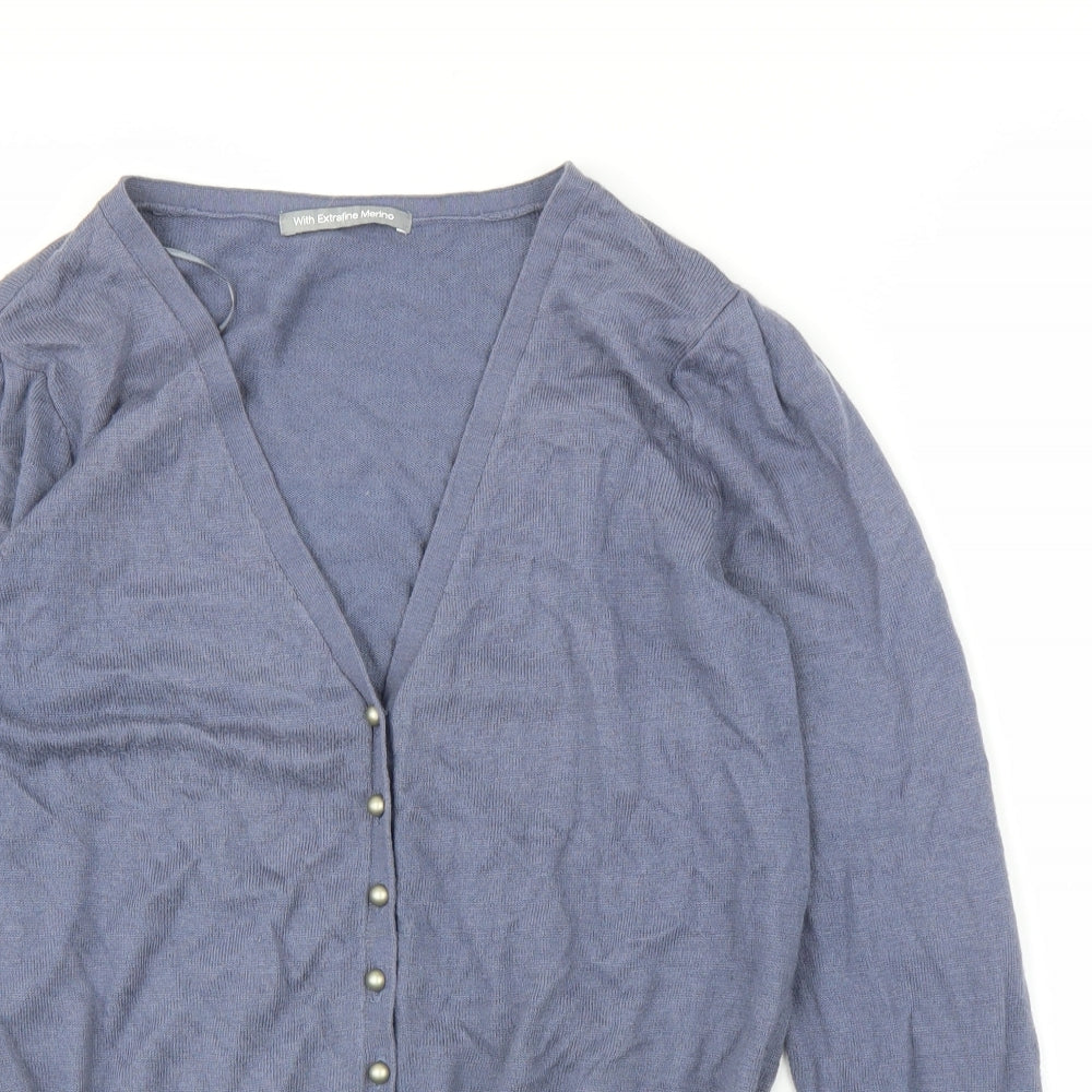 M&S Womens Blue   Cardigan Jumper Size 14