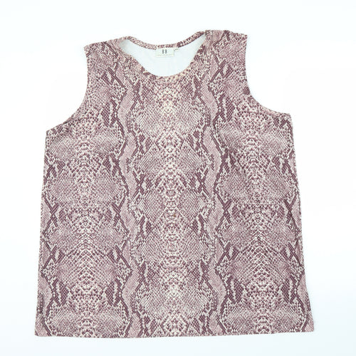 BB Womens Pink Animal Print  Basic Tank Size 2XL  - Snake print
