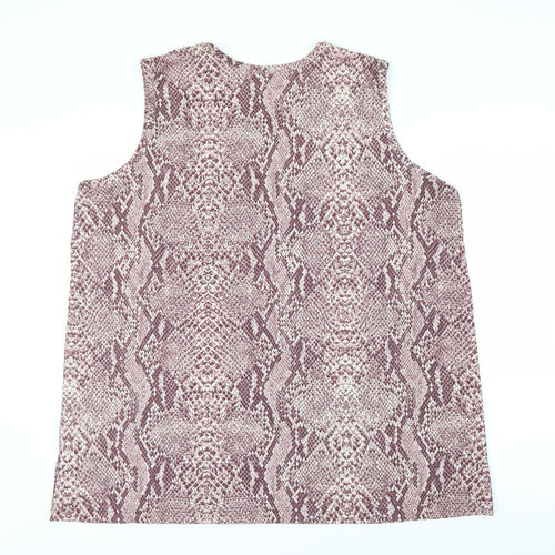 BB Womens Pink Animal Print  Basic Tank Size 2XL  - Snake print