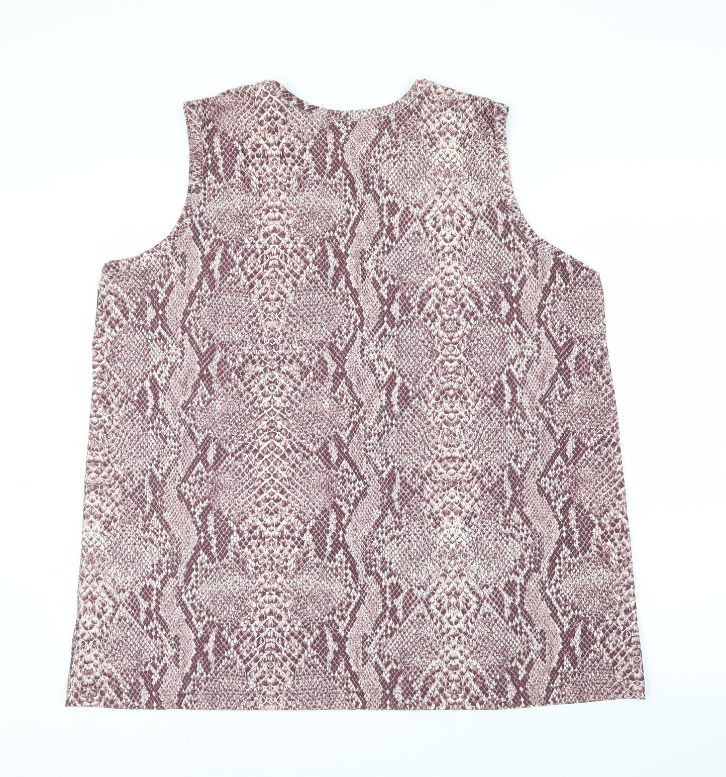 BB Womens Pink Animal Print  Basic Tank Size 2XL  - Snake print
