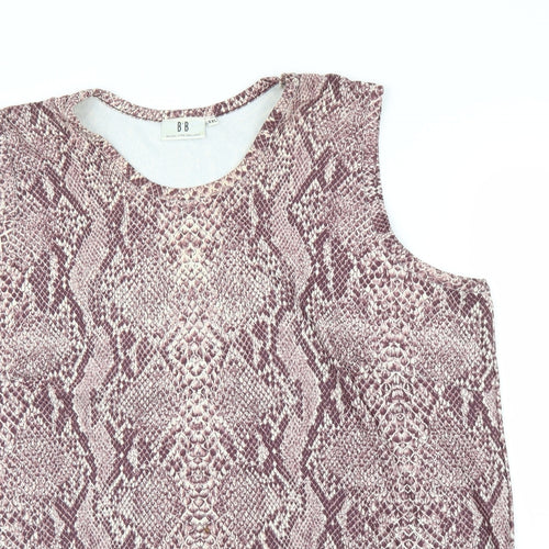 BB Womens Pink Animal Print  Basic Tank Size 2XL  - Snake print