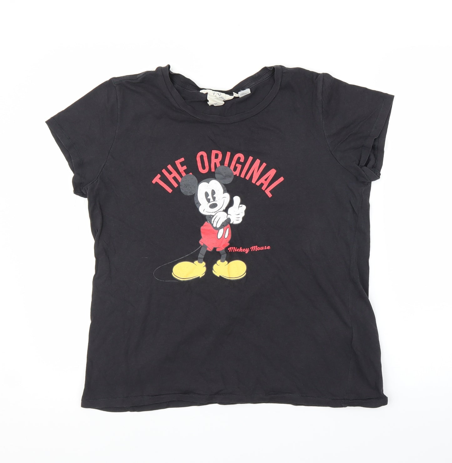 H&M Womens Black   Basic T-Shirt Size L  - Micky Mouse