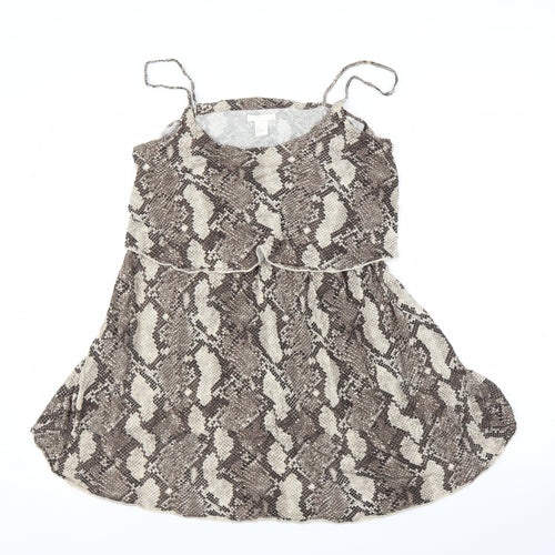 H&M Womens Beige Animal Print  A-Line  Size M  - Snake print