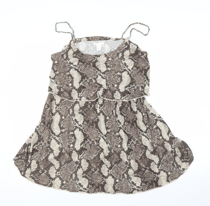 H&M Womens Beige Animal Print  A-Line  Size M  - Snake print