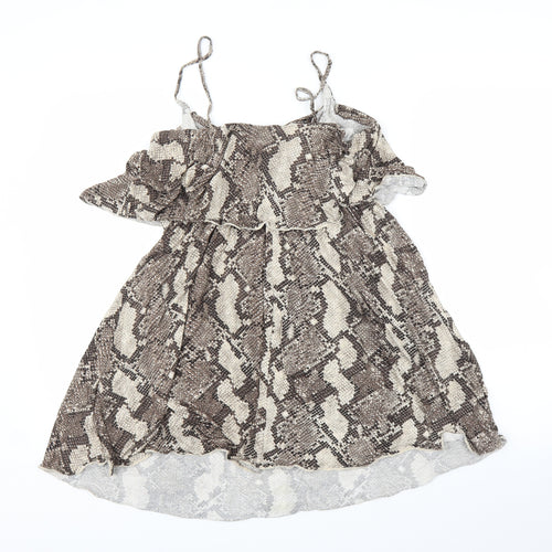 H&M Womens Beige Animal Print  A-Line  Size M  - Snake print