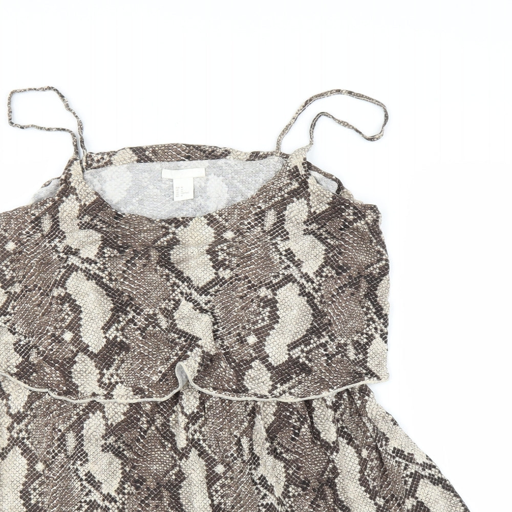 H&M Womens Beige Animal Print  A-Line  Size M  - Snake print