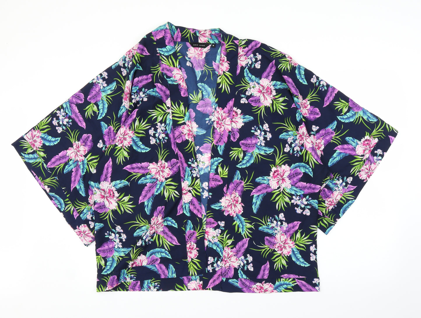 New Look Womens Purple Floral  Kimono Blouse Size 18