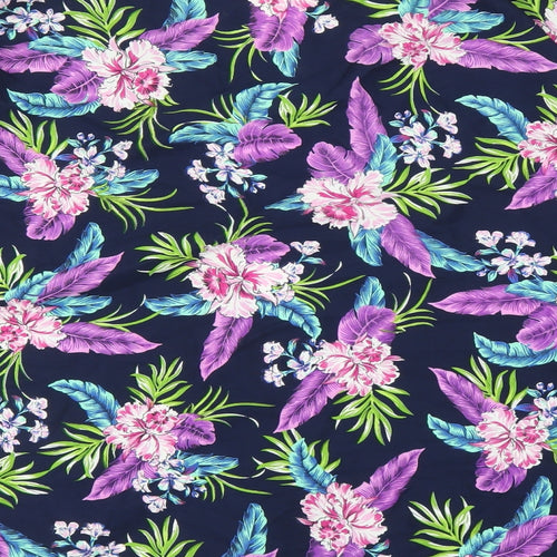 New Look Womens Purple Floral  Kimono Blouse Size 18
