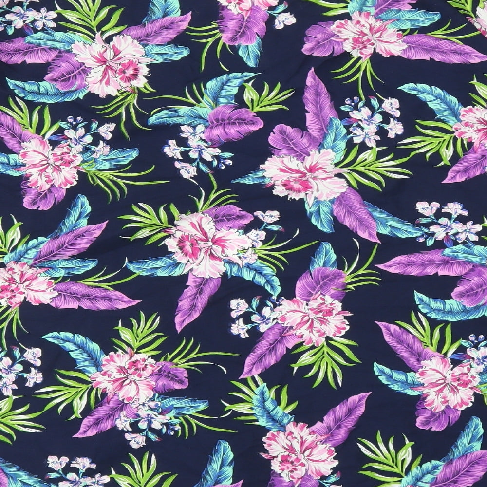 New Look Womens Purple Floral  Kimono Blouse Size 18